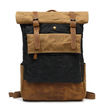 Cargar imagen en el visor de la galería, RÒTERDAM - Mochila de lona y cuero estilo casual impermeable - 4 colores

