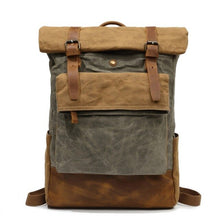 Cargar imagen en el visor de la galería, RÒTERDAM - Mochila de lona y cuero estilo casual impermeable - 4 colores
