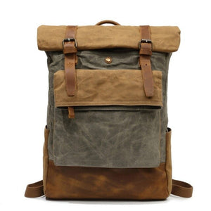 RÒTERDAM - Mochila de lona y cuero estilo casual impermeable - 4 colores