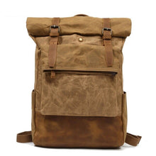 Cargar imagen en el visor de la galería, RÒTERDAM - Mochila de lona y cuero estilo casual impermeable - 4 colores

