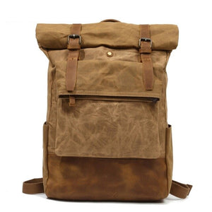 RÒTERDAM - Mochila de lona y cuero estilo casual impermeable - 4 colores