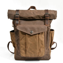 Charger l&#39;image dans la galerie, NOMAD | Sac à dos de voyage en cuir et toile cirée | 4 coloris
