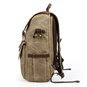 Mochila para cámara de fotos digital | Cuero y lona