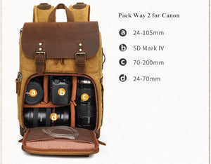 LYONS - Mochila vintage para cámara de fotos - 4 colores