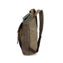Cargar imagen en el visor de la galería, ARMY | Mochila militar lona y cuero | 3 colores
