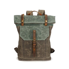 Cargar imagen en el visor de la galería, ARMY | Mochila militar lona y cuero | 3 colores
