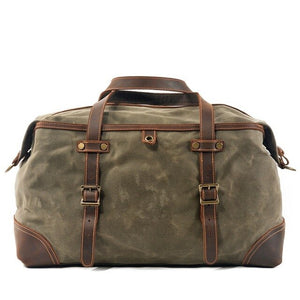 DAMASCO | Maleta de viaje militar de cuero y lona | 4 colores