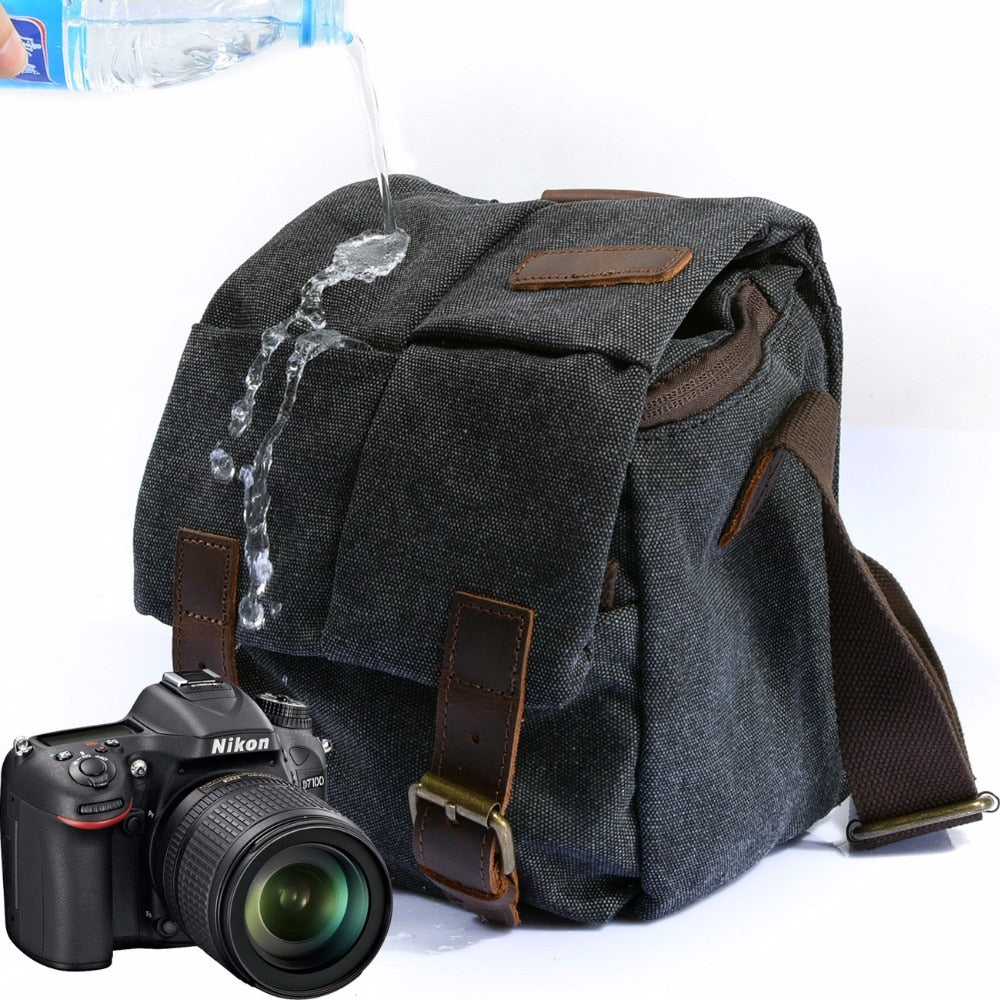 Beschoi Funda Cámara Réflex, Bolsa Bandolera para Cámara Canon Nikon y  Accesorios, Gris, L